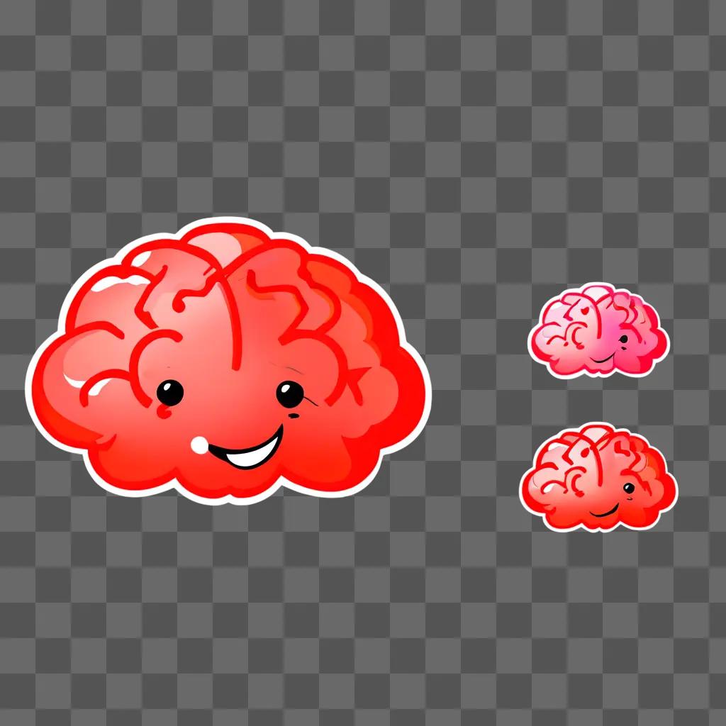 A cute brain drawing with a smiling face