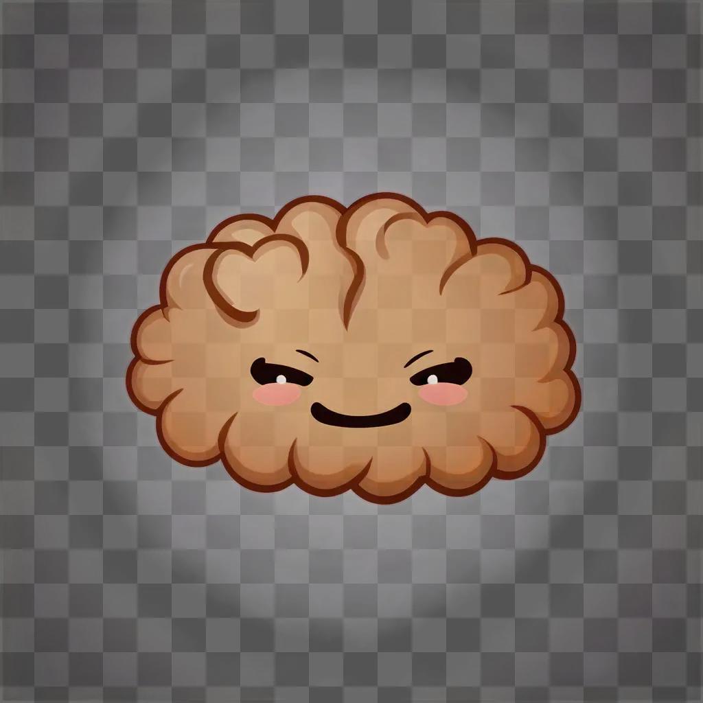 A cute brain emoji with a smiley face