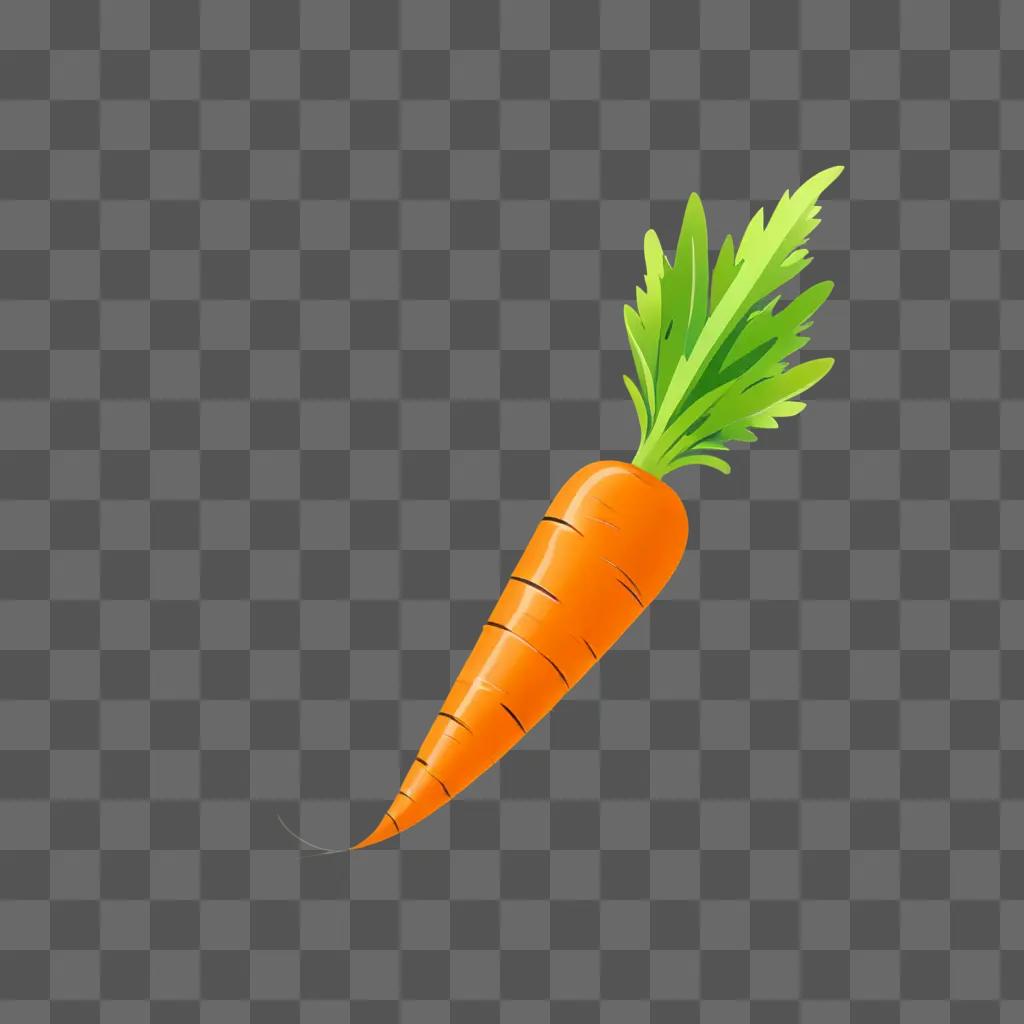 A cute carrot drawing on a yellow background