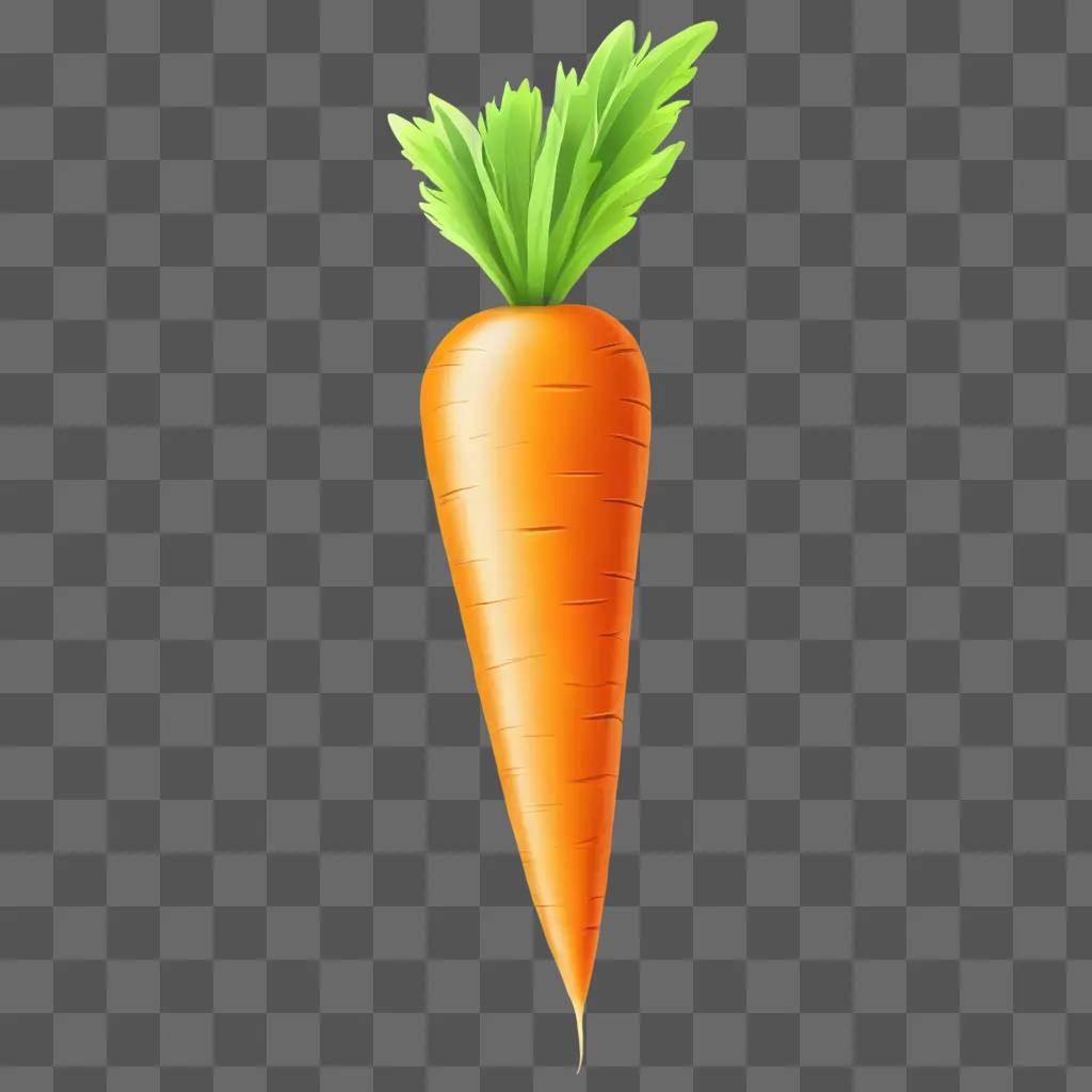 A cute carrot drawing with a green stem