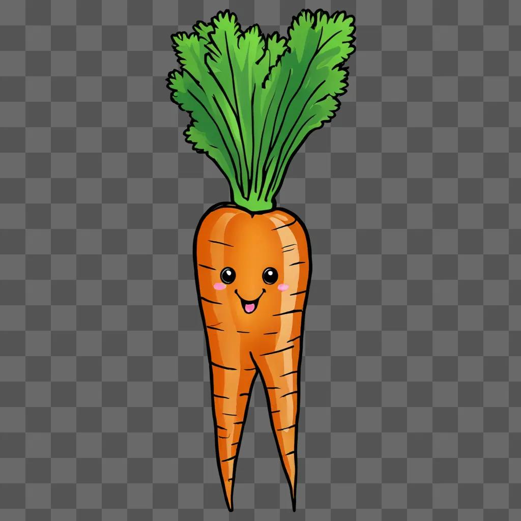 A cute cartoon carrot drawing for kids