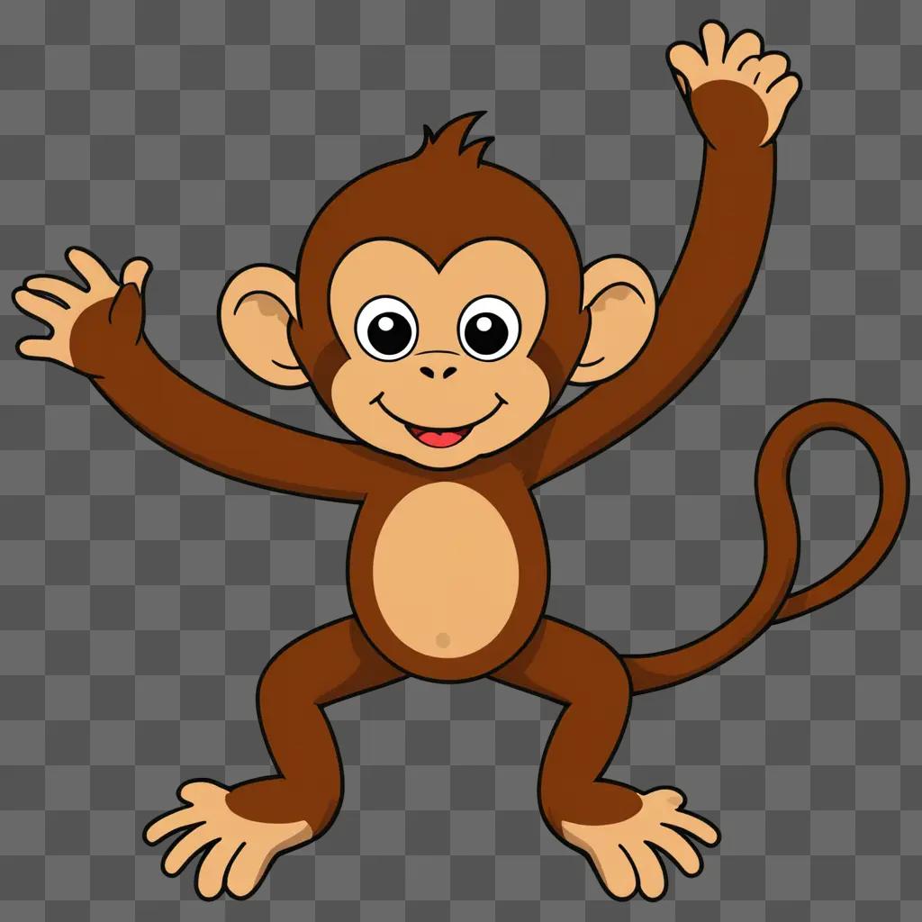 A cute cartoon monkey drawing for kids