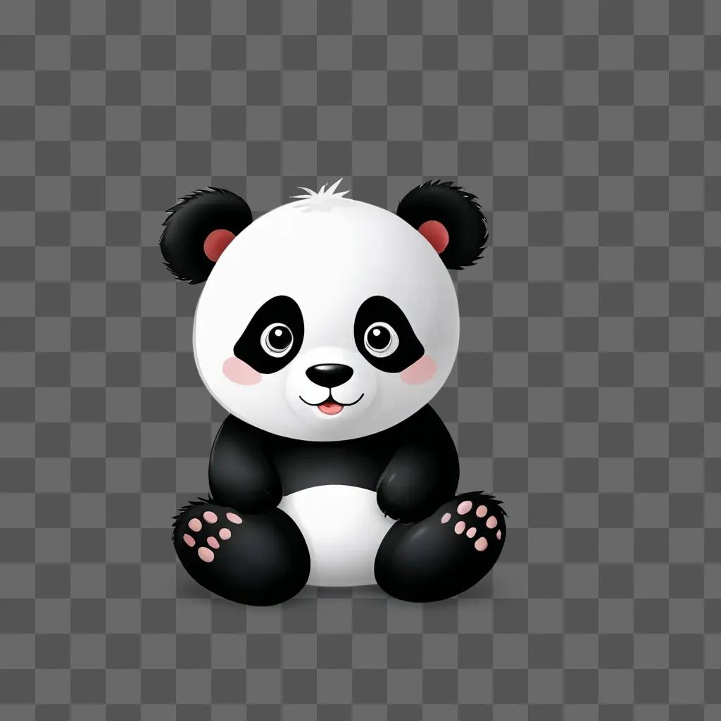 A cute cartoon panda drawing for kids