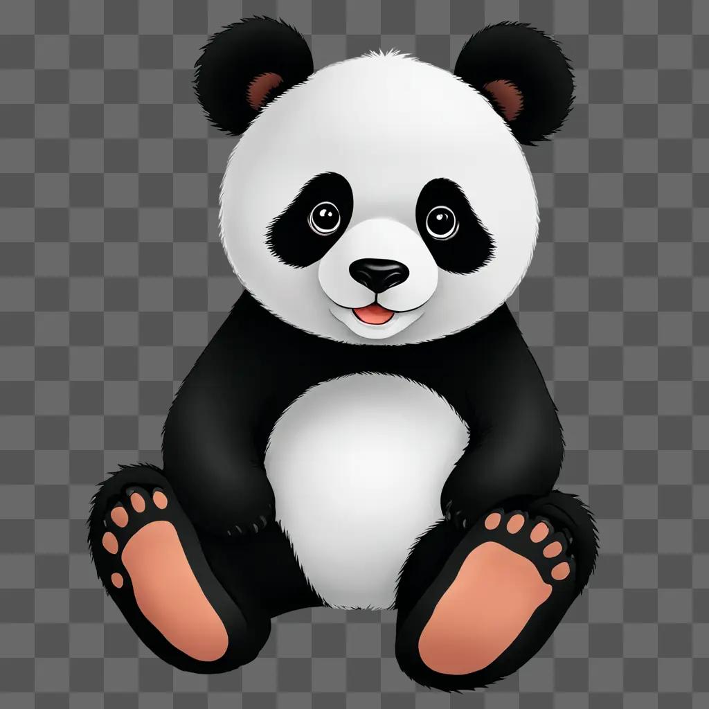 A cute cartoon panda drawing for kids