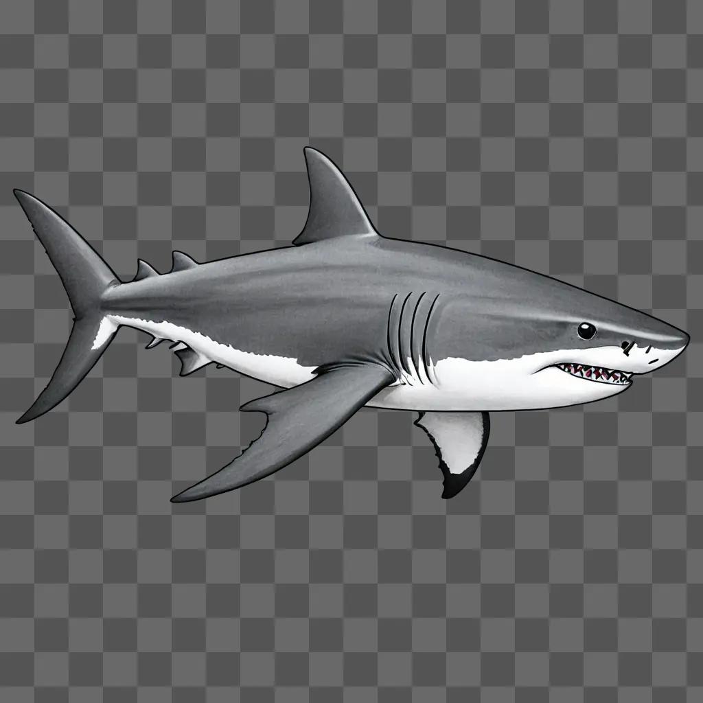 A cute cartoon shark drawing for kids