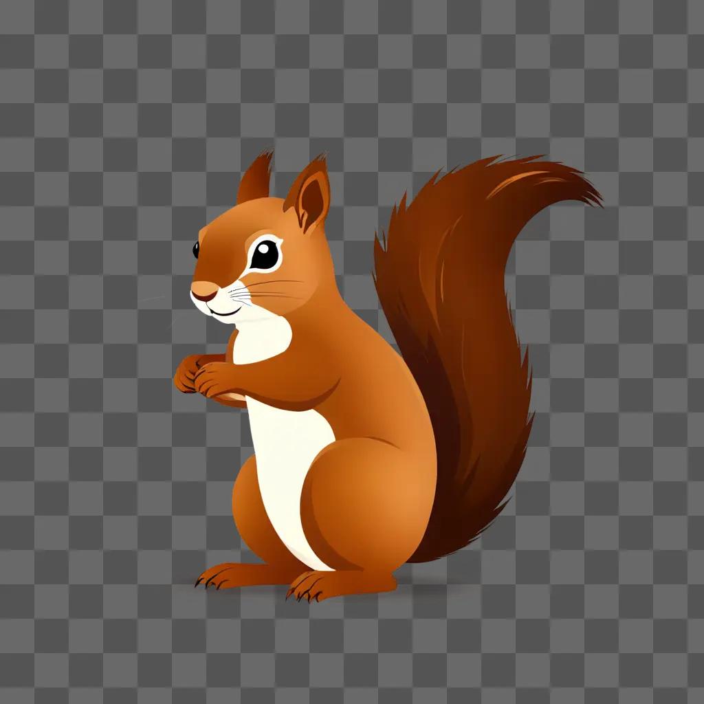 A cute clip art squirrel standing on its hind legs