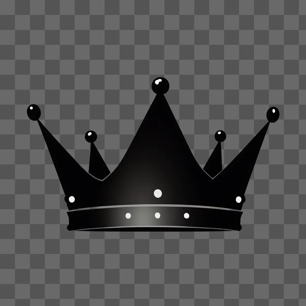 A cute drawing of a crown on a black background