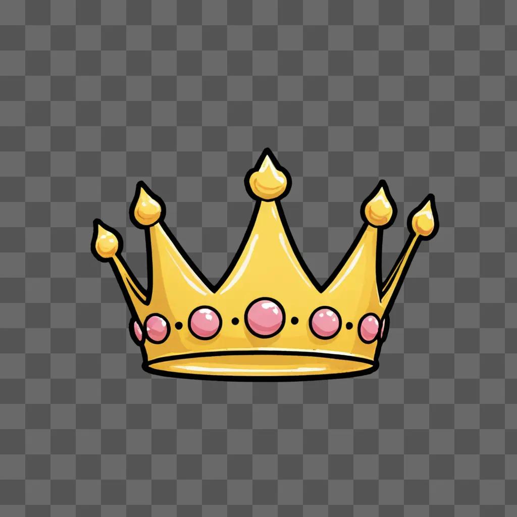 A cute drawing of a crown on a brown background