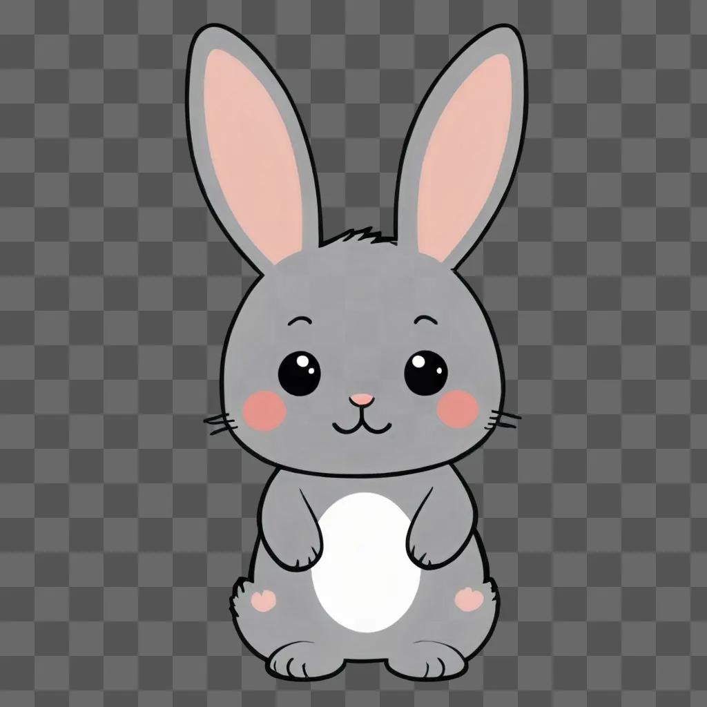 A cute drawing of a kawaii rabbit