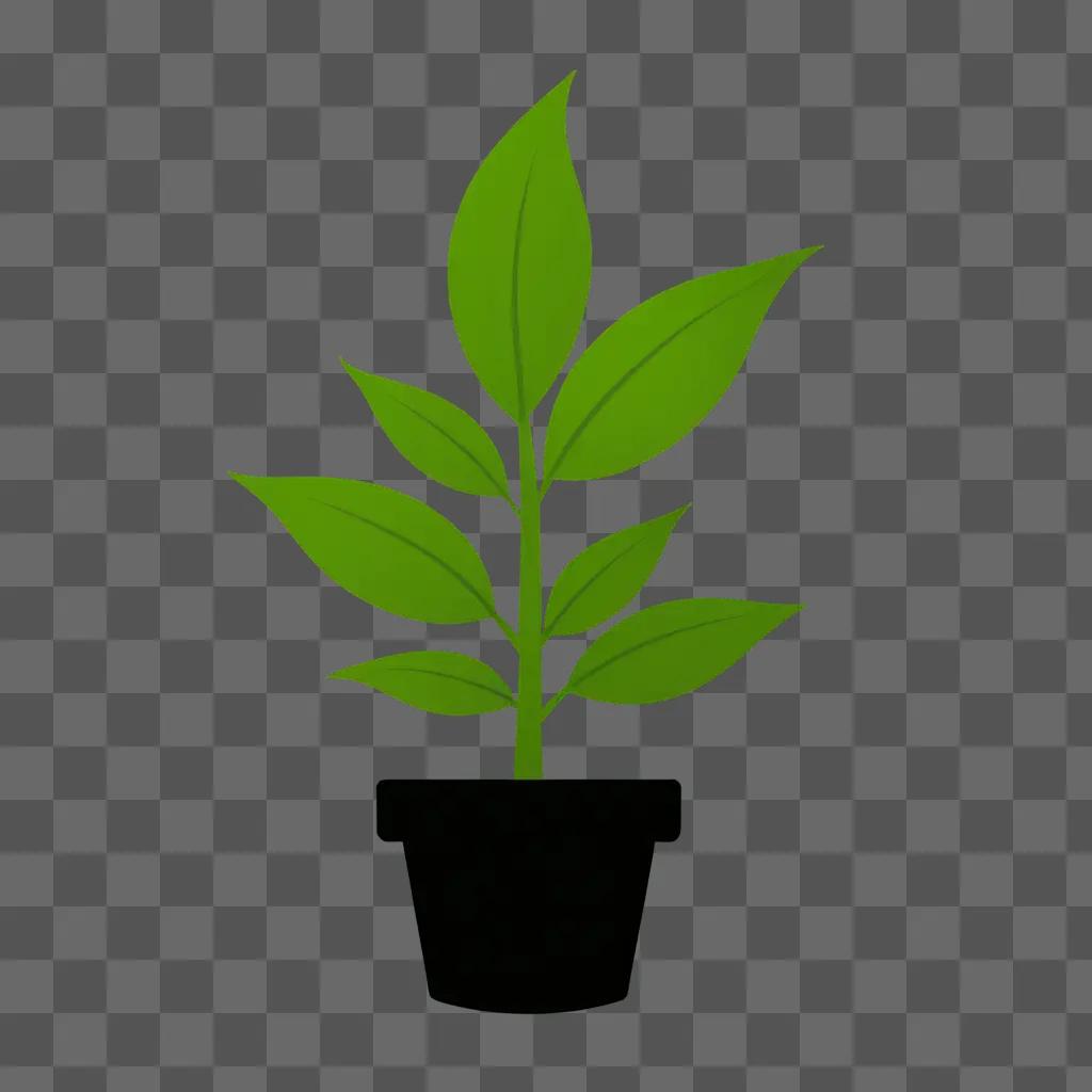 A cute drawing of a plant in a pot