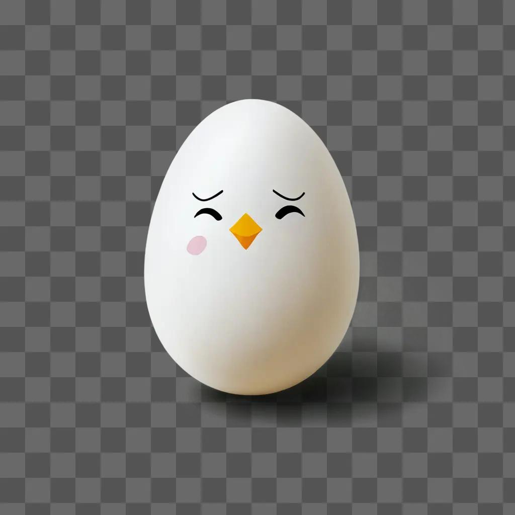 A cute egg drawing with a happy face