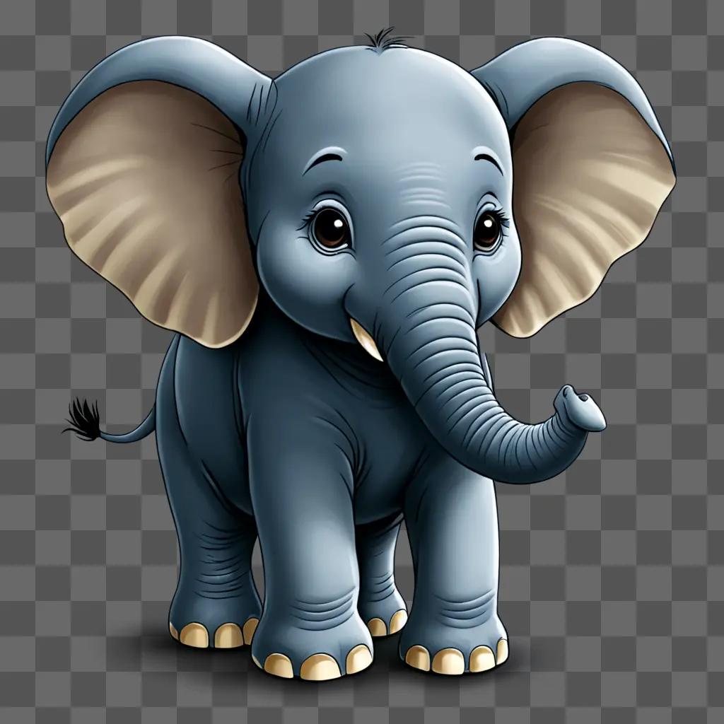 A cute elephant drawing for kids