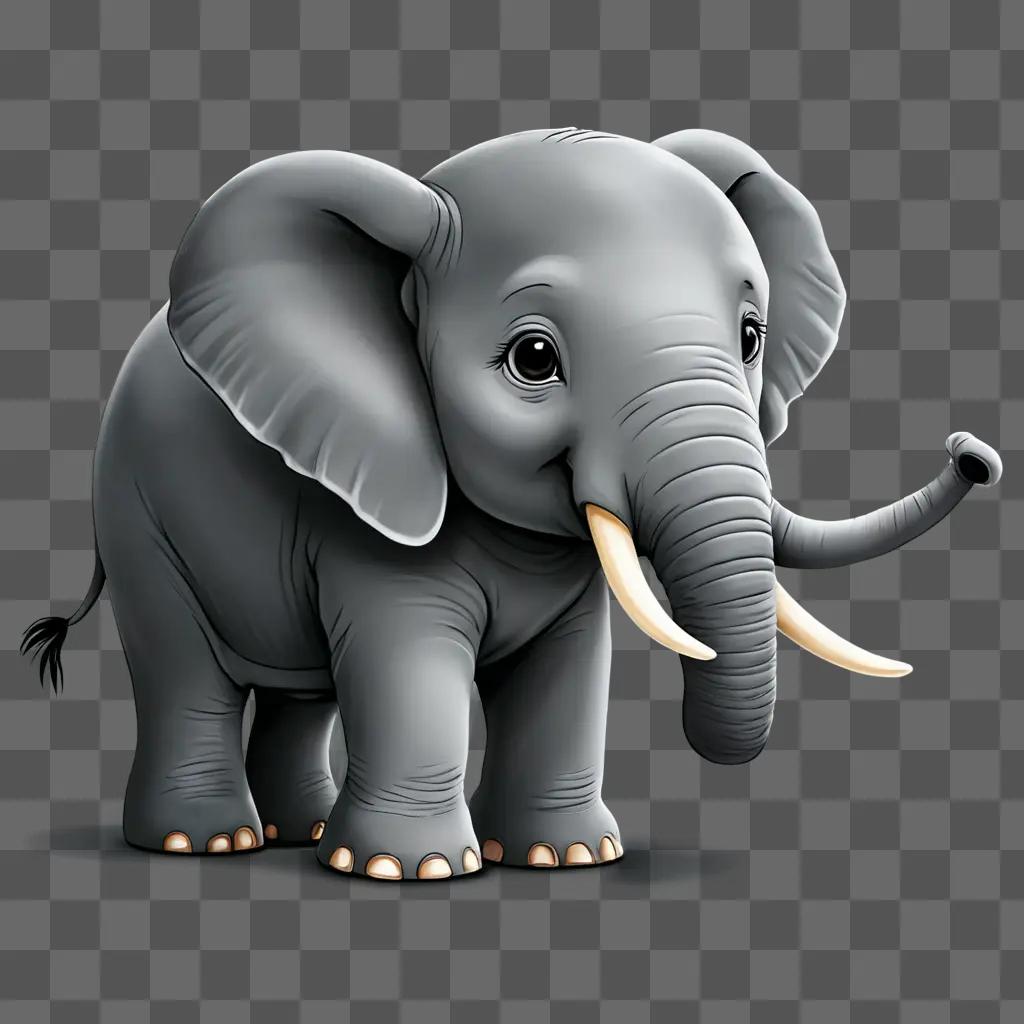 A cute elephant drawing for kids