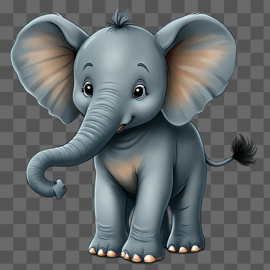 A cute elephant drawing for kids