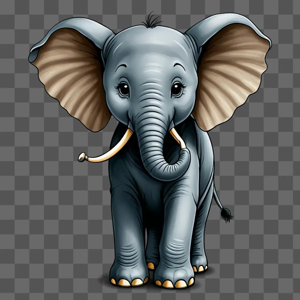 A cute elephant drawing for kids