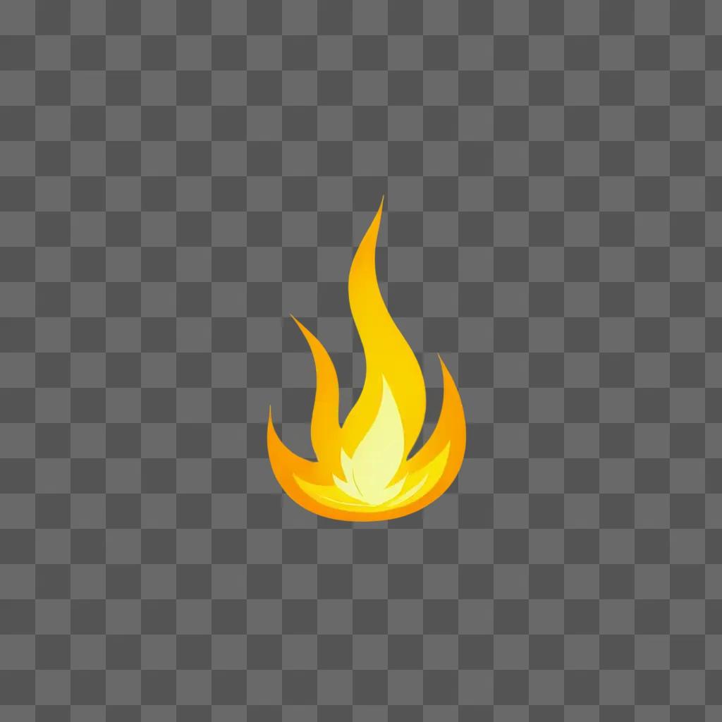 A cute fire drawing with a yellow background