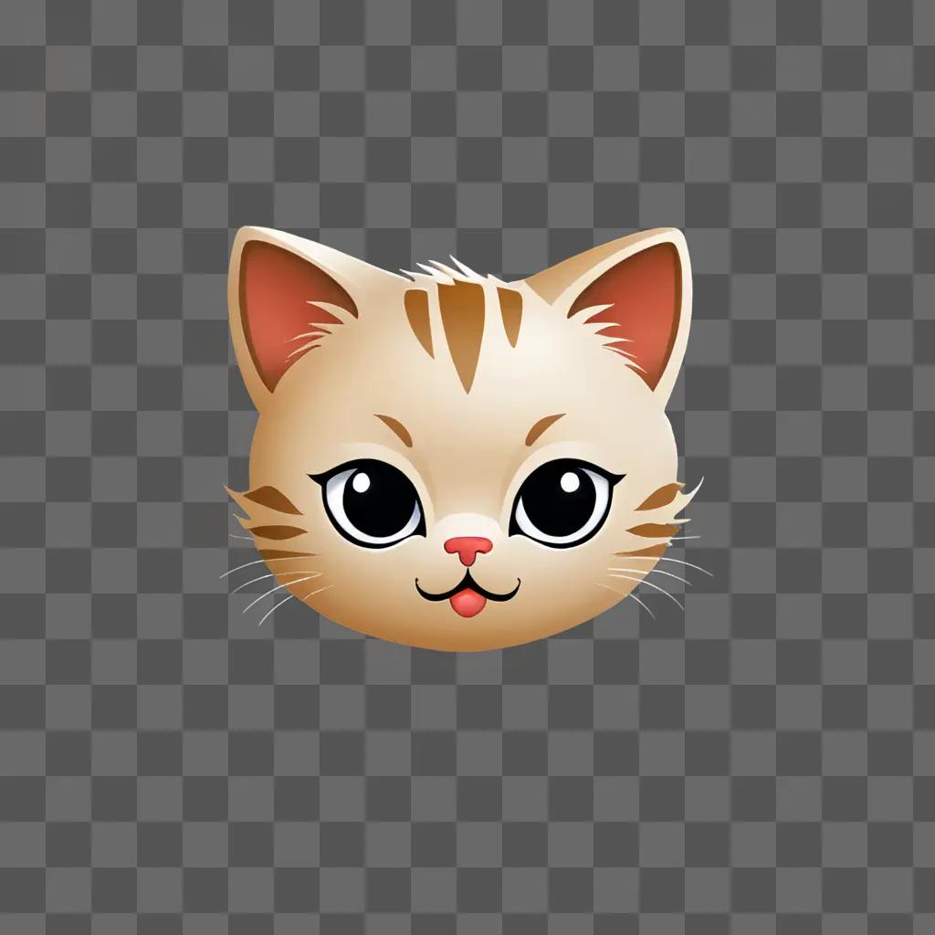 A cute kitten emoji with pink nose and big eyes