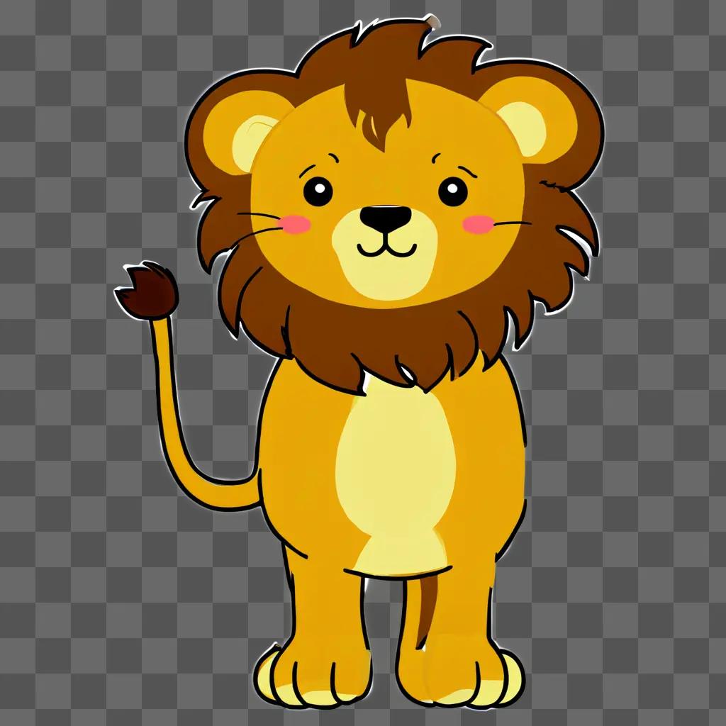 A cute lion drawing with a kawaii style