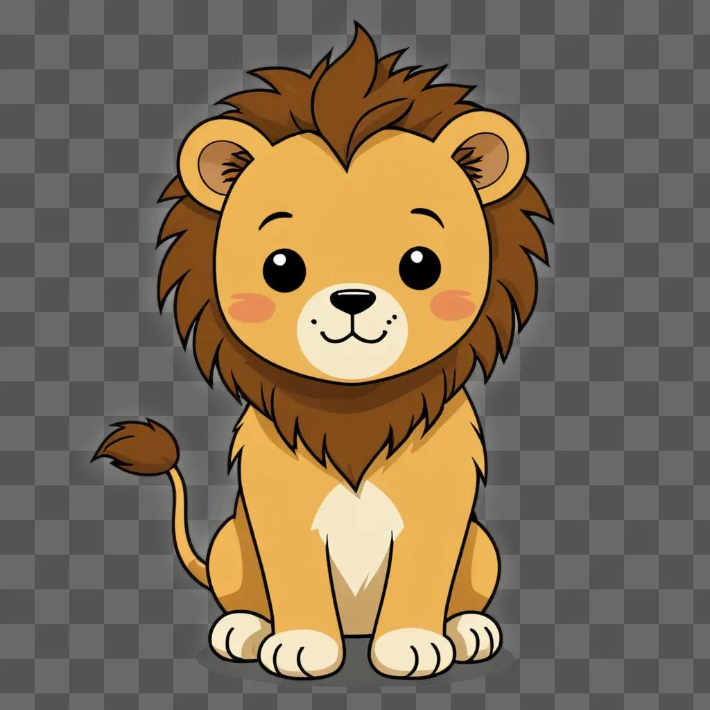 A cute lion drawing with a kawaii touch