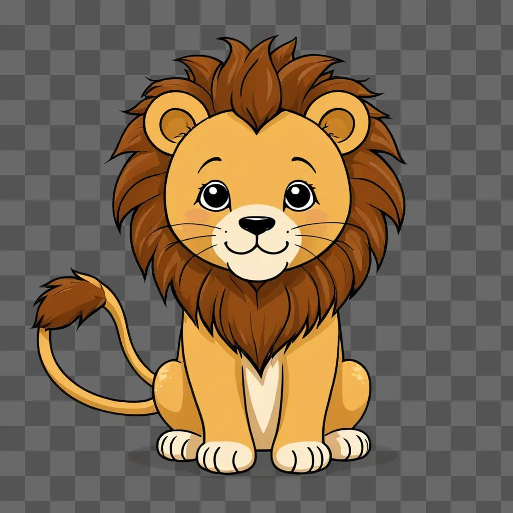 A cute lion drawing with a smile on its face