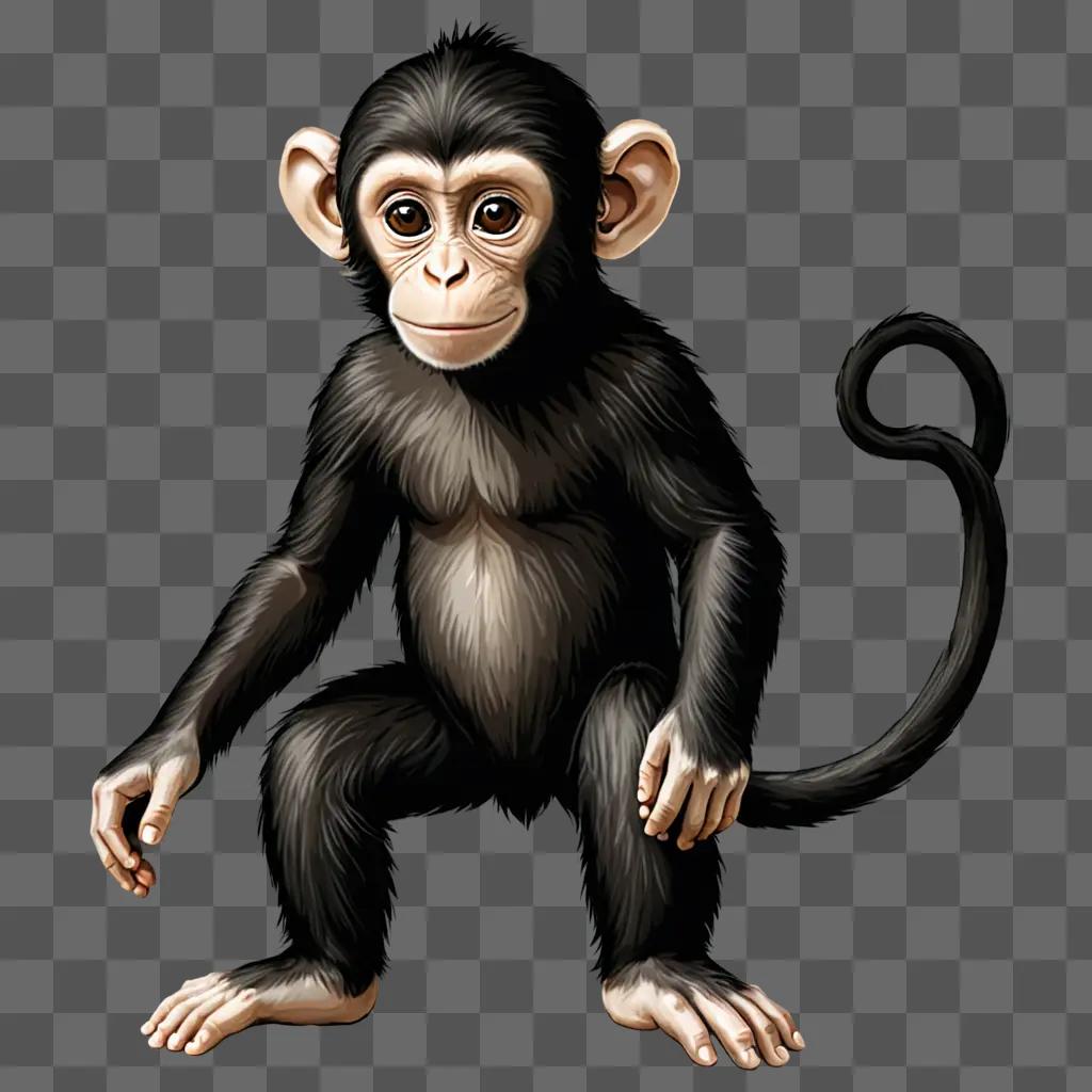 A cute monkey drawing for kids