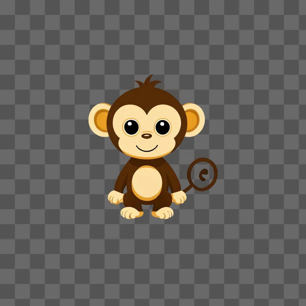 A cute monkey drawing with a big smile