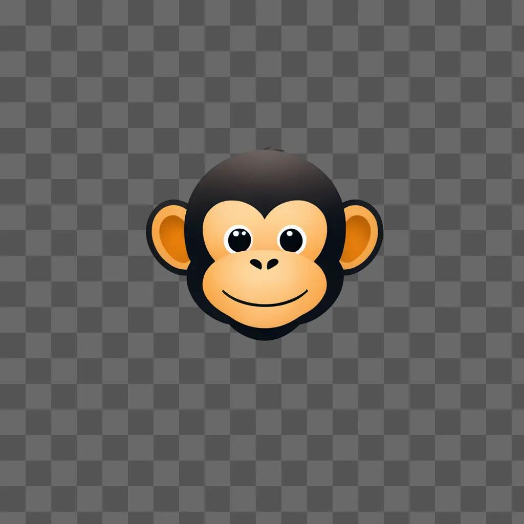 A cute monkey emoji face on a brown background