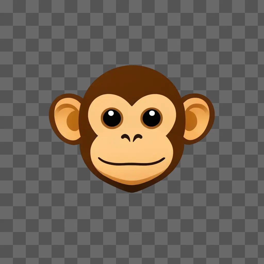 A cute monkey emoji on a beige background