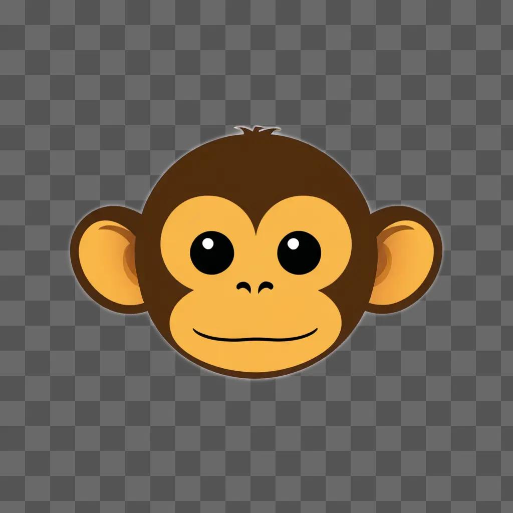 A cute monkey emoji on a brown background