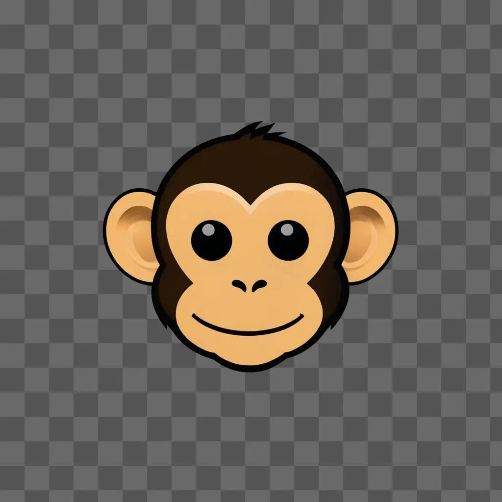 A cute monkey emoji with a smiling face