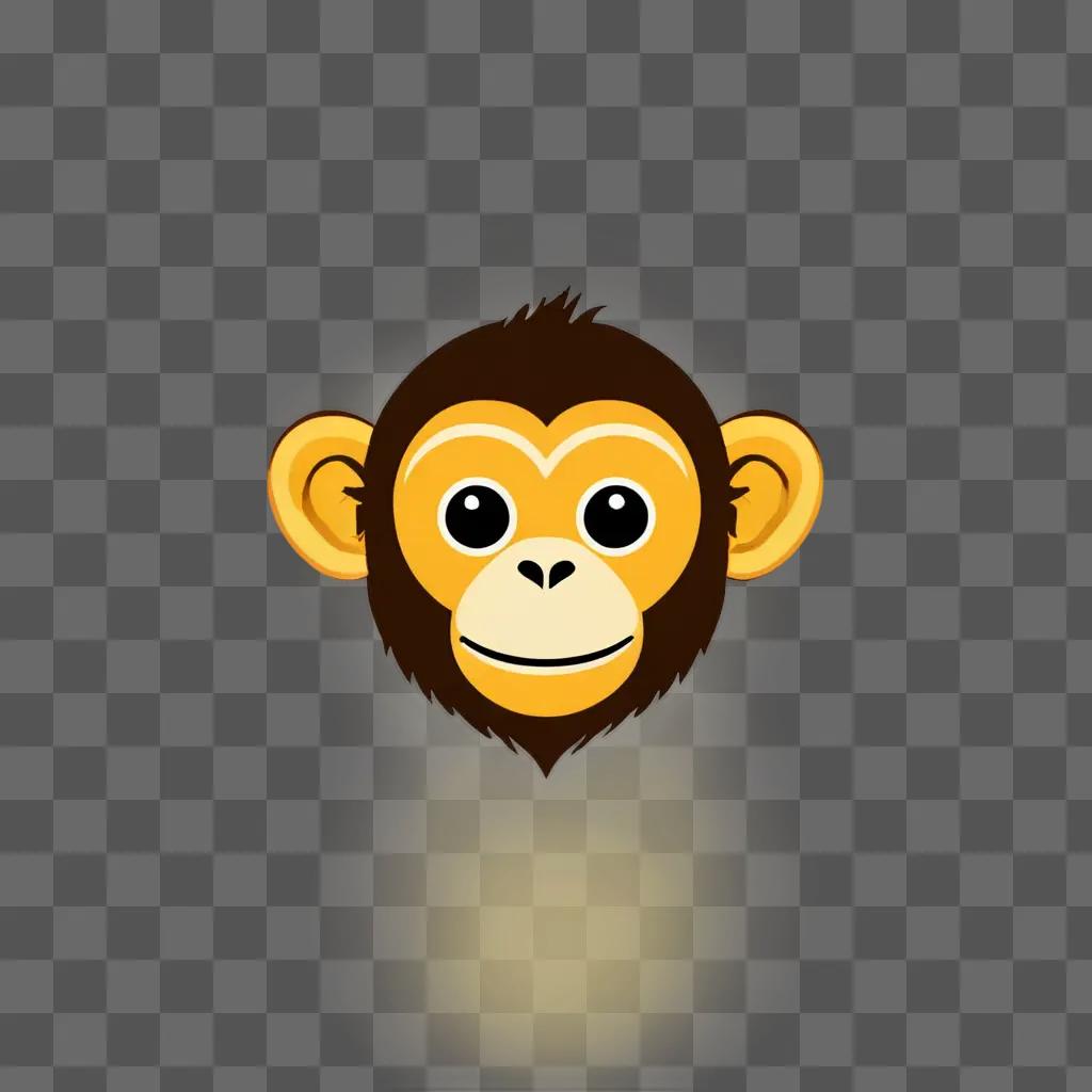 A cute monkey sketch with a yellow face