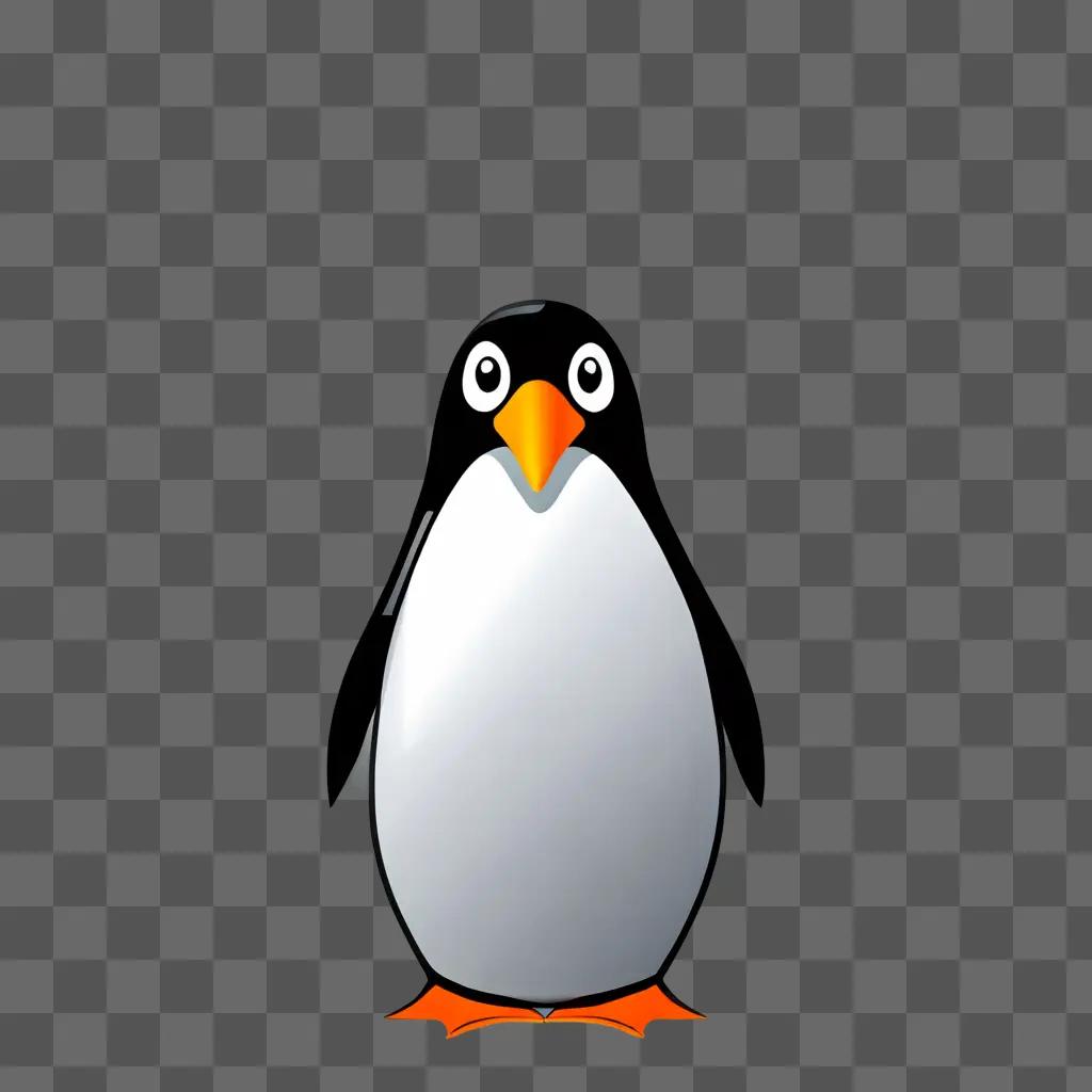 A cute penguin clipart with black and white colors