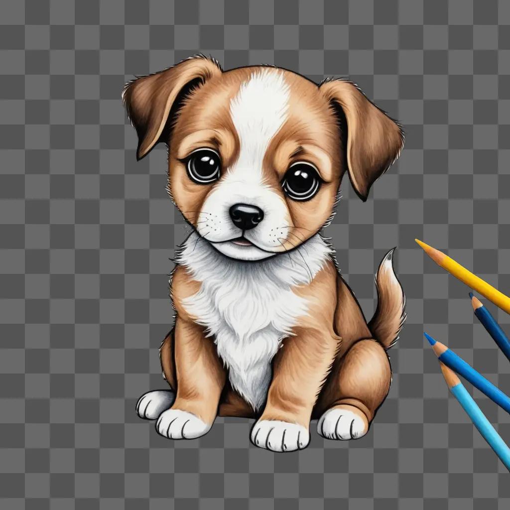 A cute puppy drawing for kids