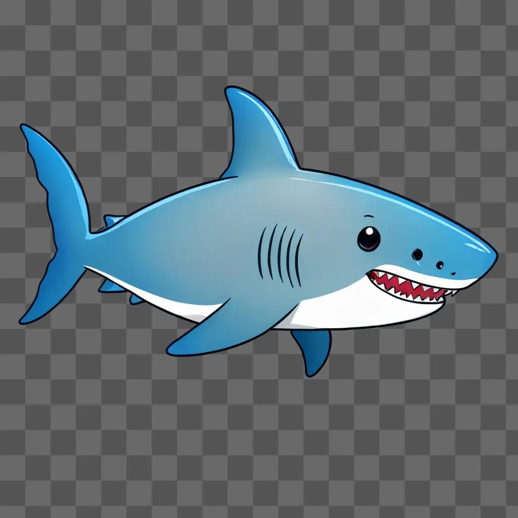 A cute shark drawing with a cute smile