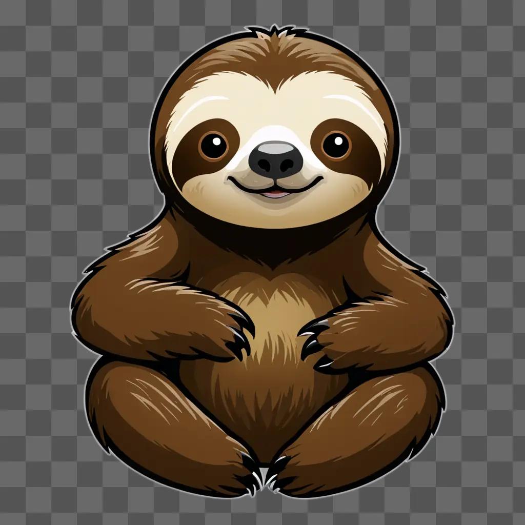 A cute sloth cartoon sitting in a chair