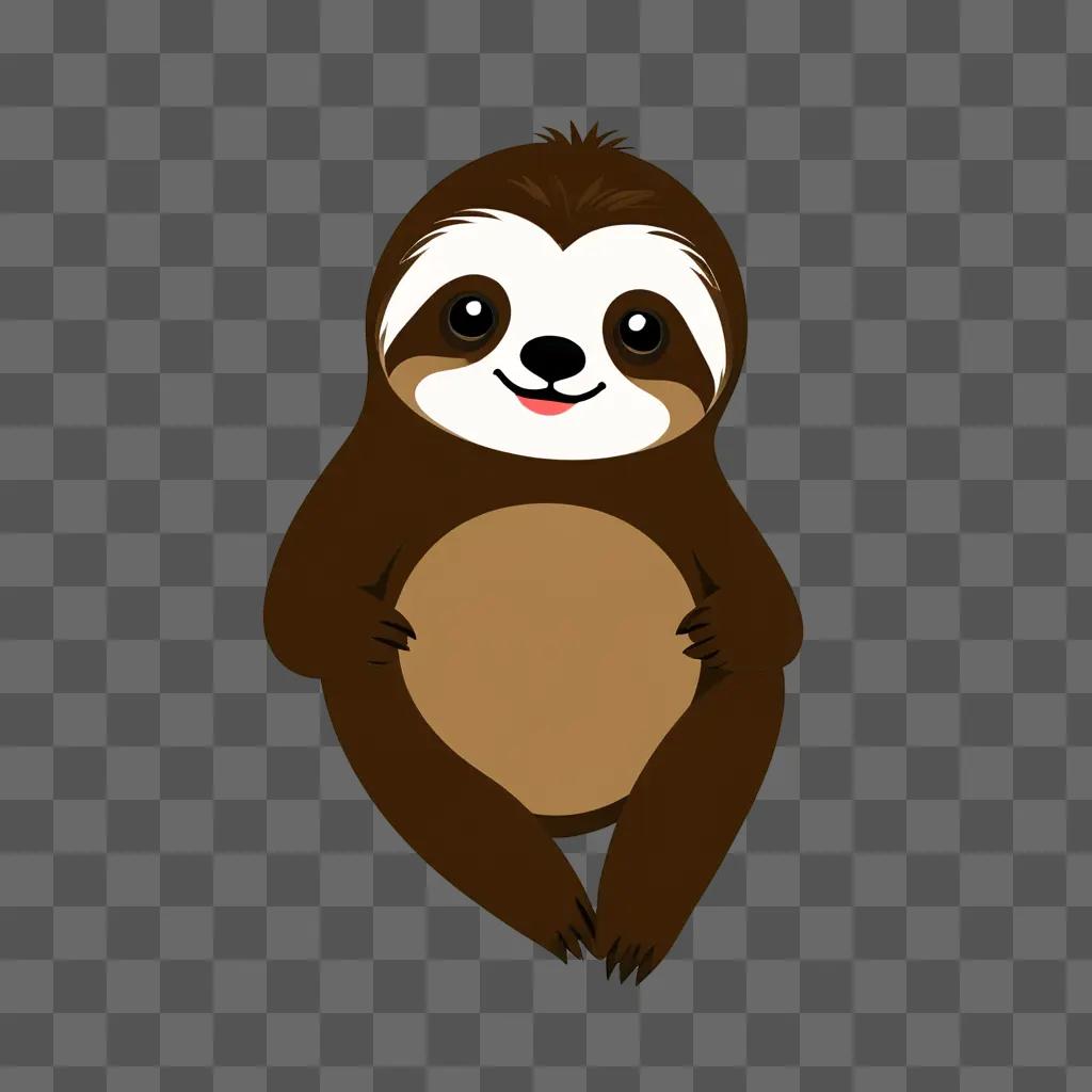 A cute sloth cartoon with a big smile