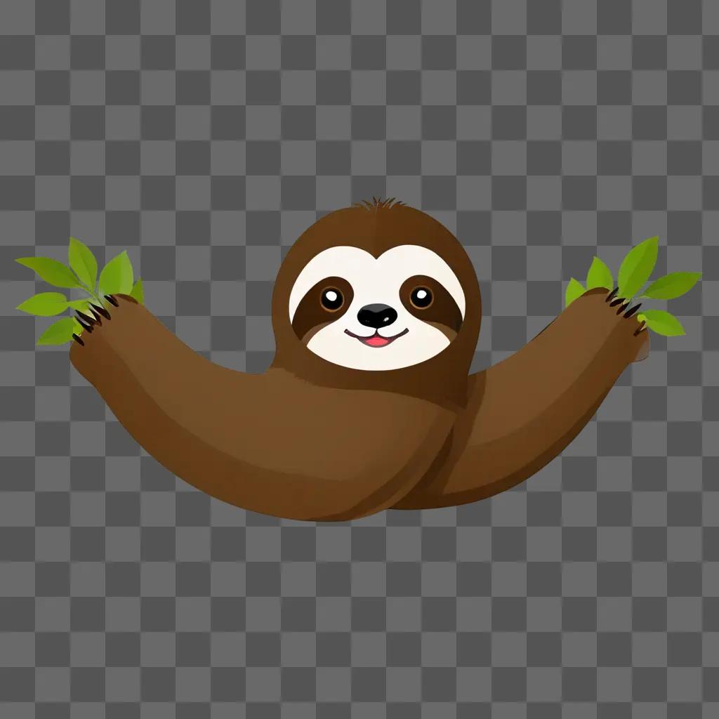 A cute sloth cartoon with big smile