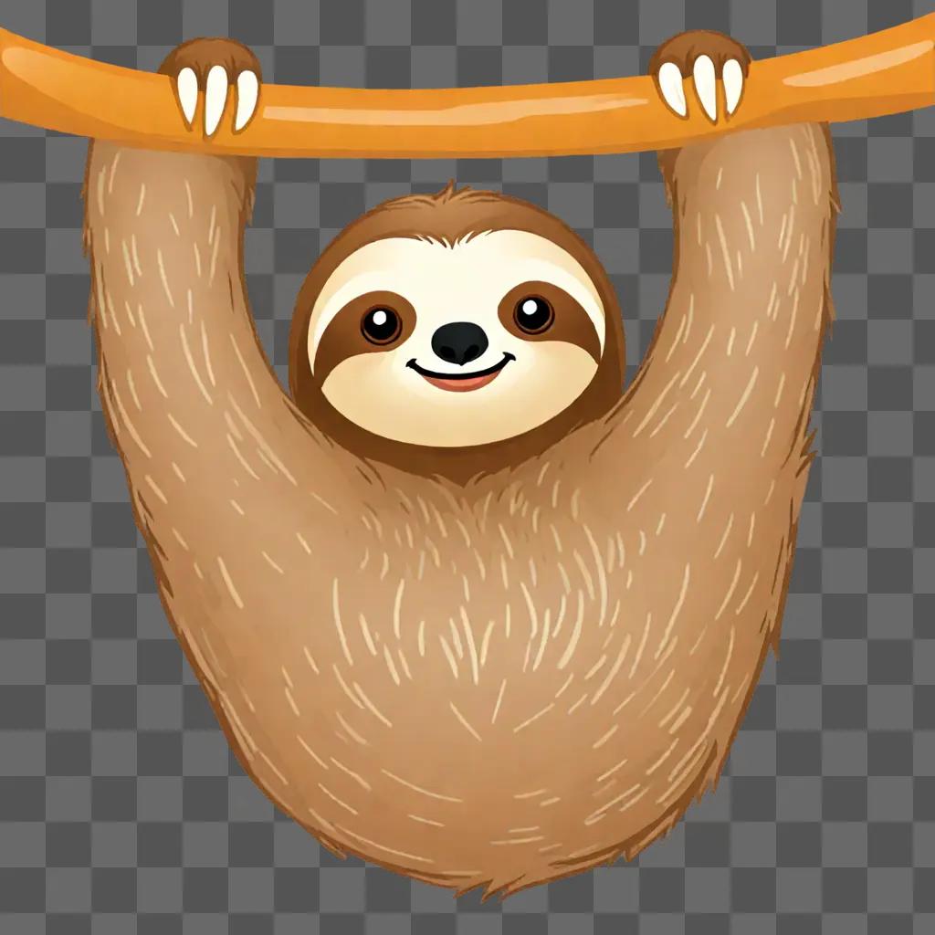 A cute sloth clipart with a smile