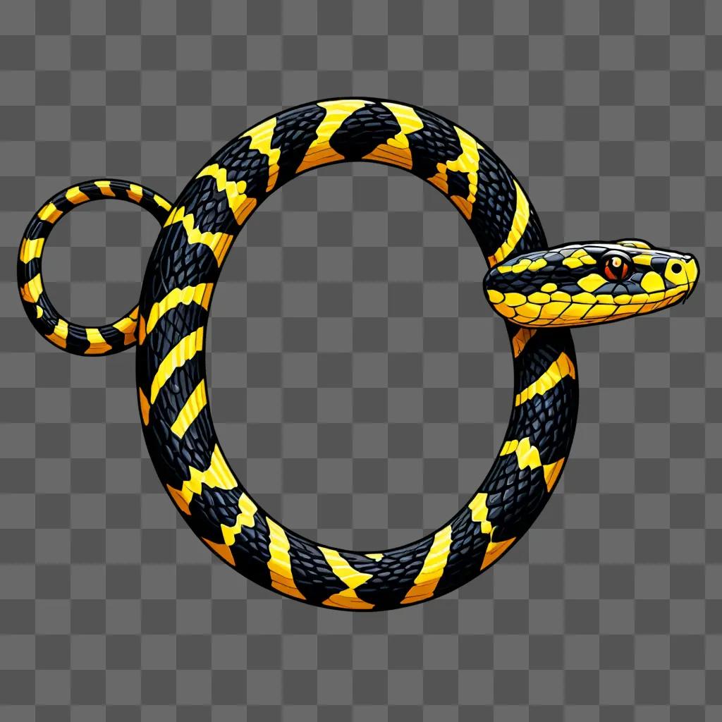 A cute snake drawing on a dark background