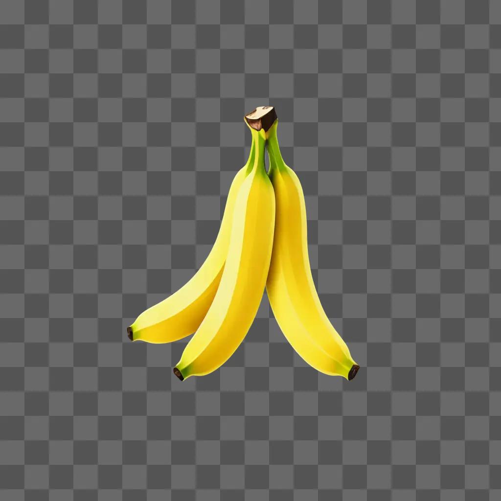 A cute yellow banana drawing on a yellow background