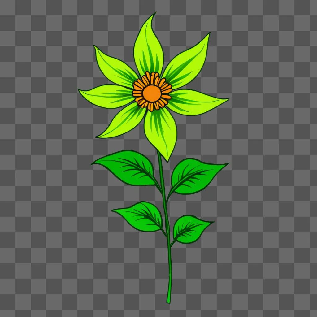 A dead flower drawing on a green background