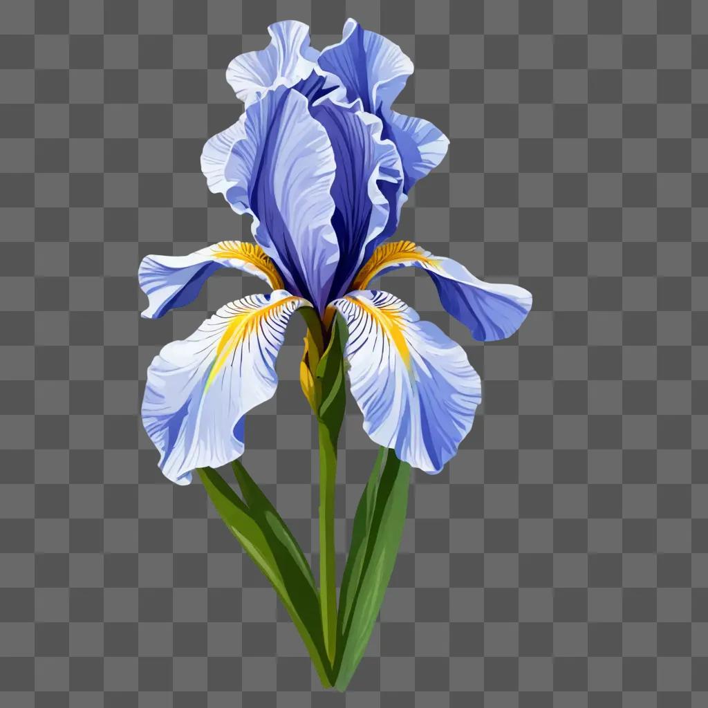 A detailed illustration of a beautiful iris flower