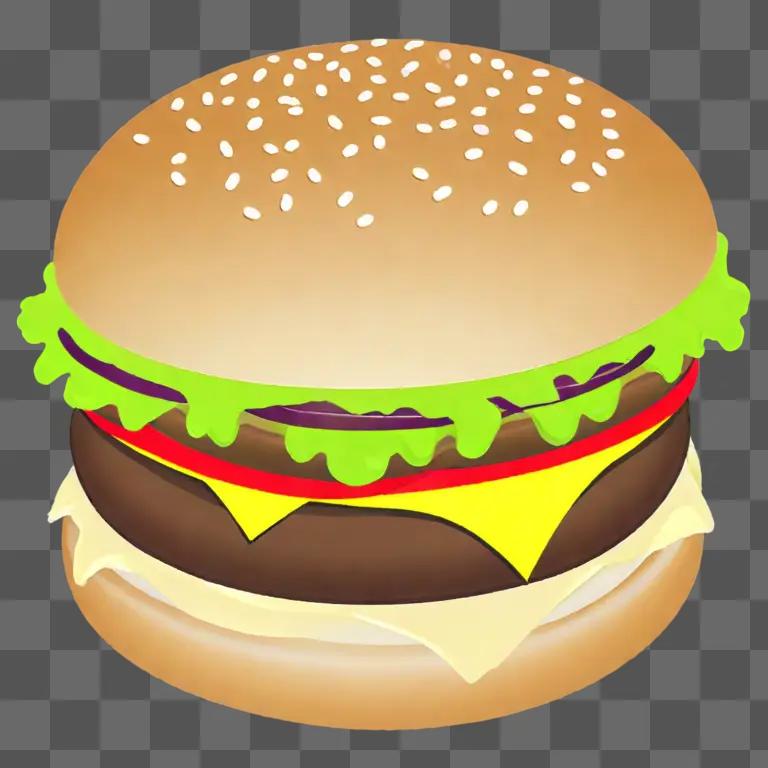 A digital clipart image of a hamburger