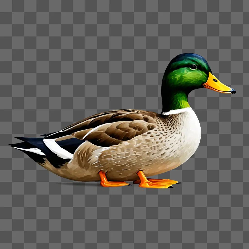 A digital depiction of a side duck drawing