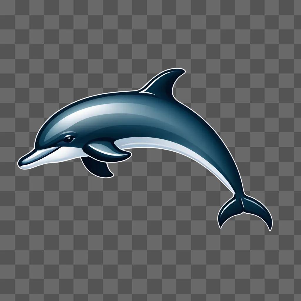 A dolphin clipart image of a blue dolphin