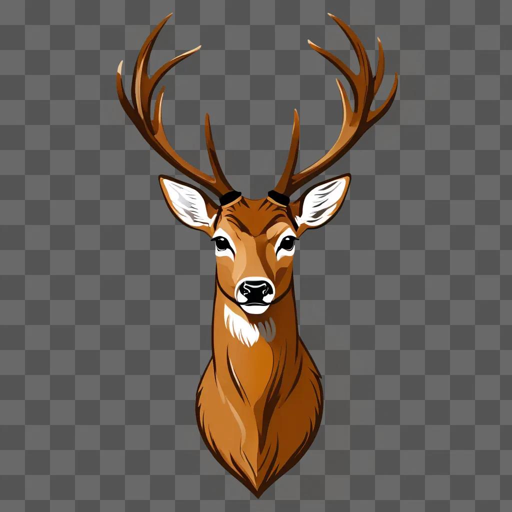 A drawing of a brown coy deers head