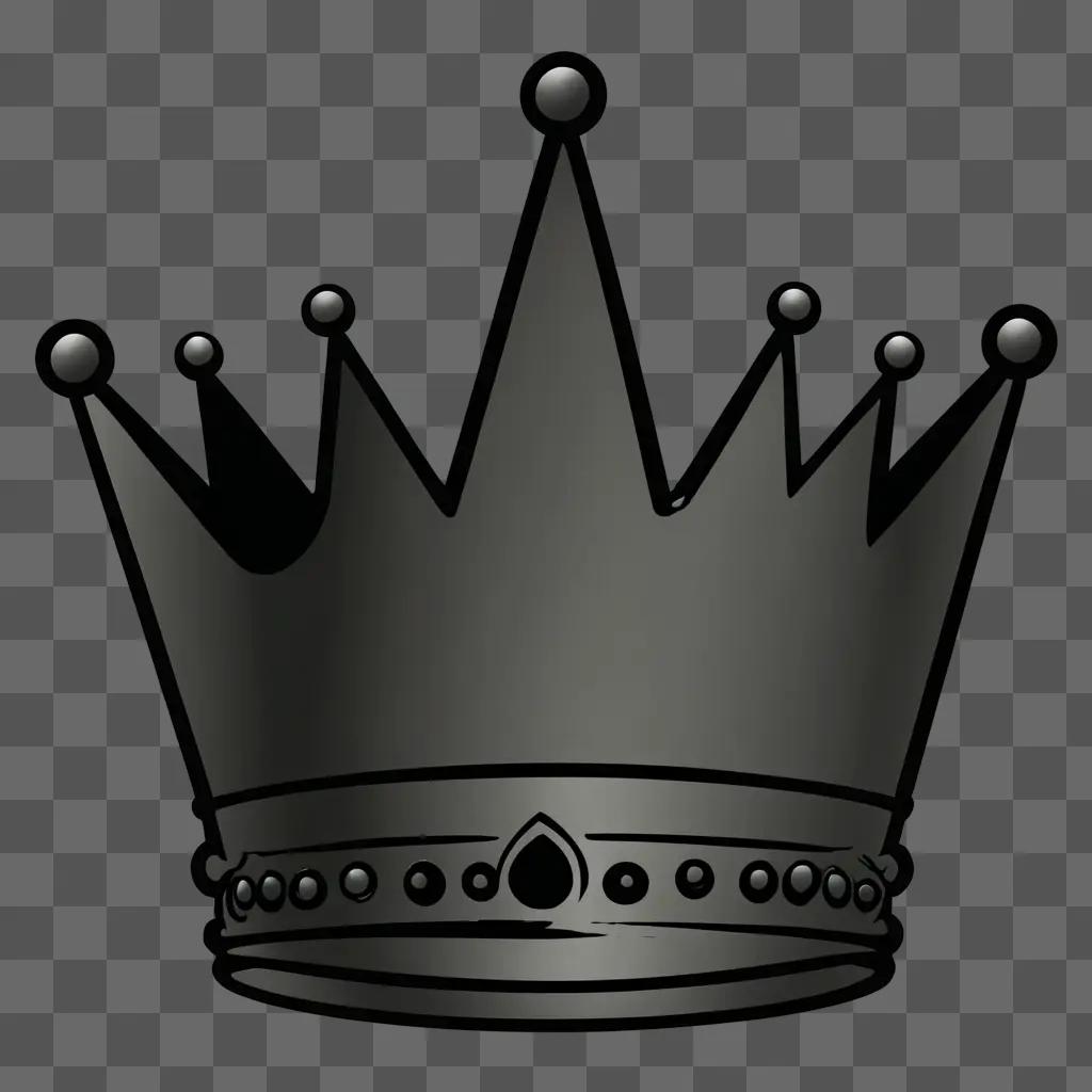 A drawing of a crown on a dark background