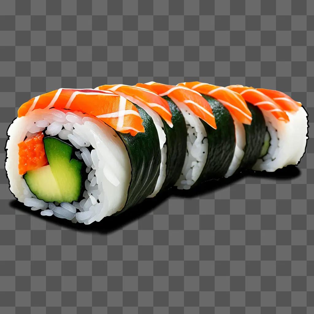 A drawing of sushi with a realistic appearance