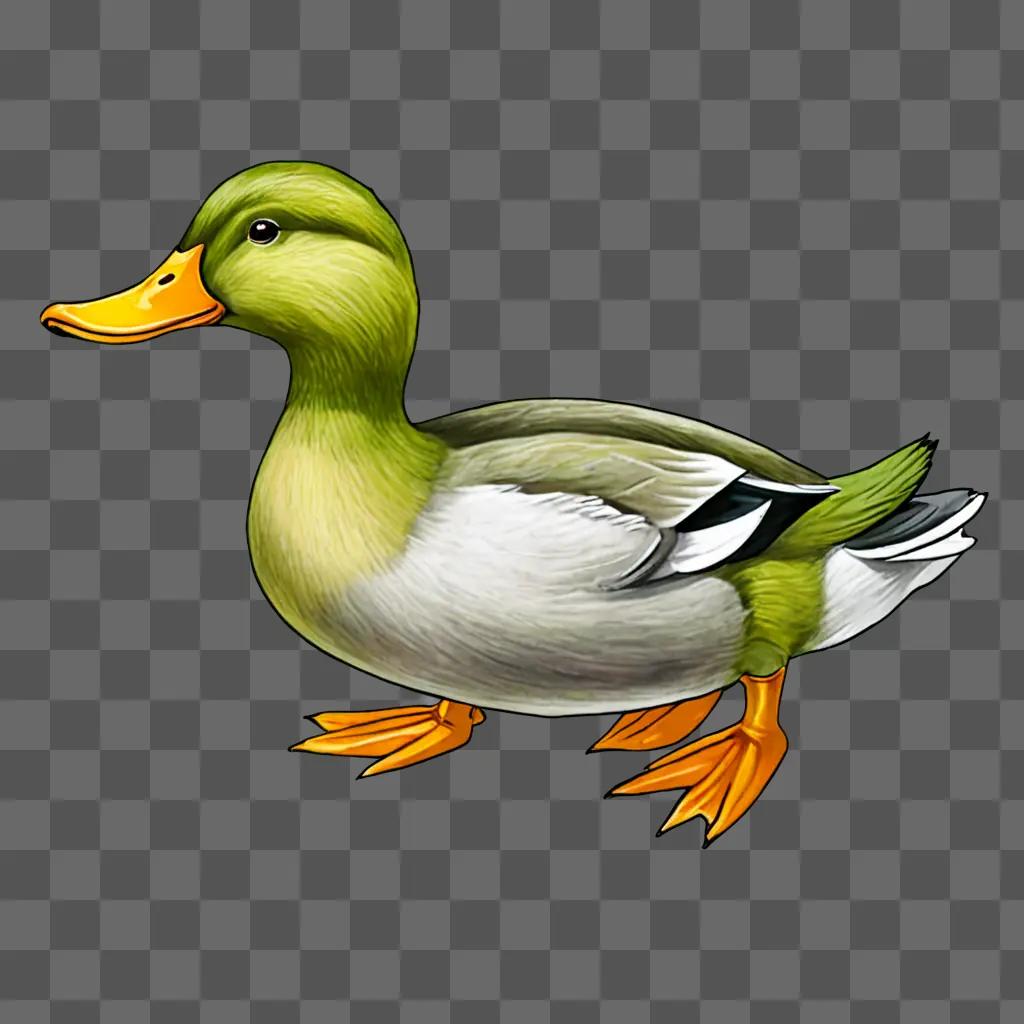 A duck drawing for kids with yellow beak