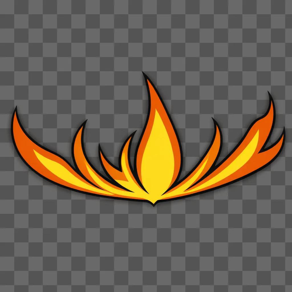 A fire clipart design on a brown background